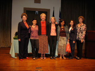 Bonita Chamberlin, Leena Amadi (AWEC committee), Carol Clarke, Marty Eberhardt (former VOW director), Nazi Etemadi, Karla Alvarez (VOW director), Jenni Prisk