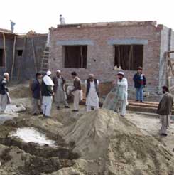 Fary Moini at school's construction site.